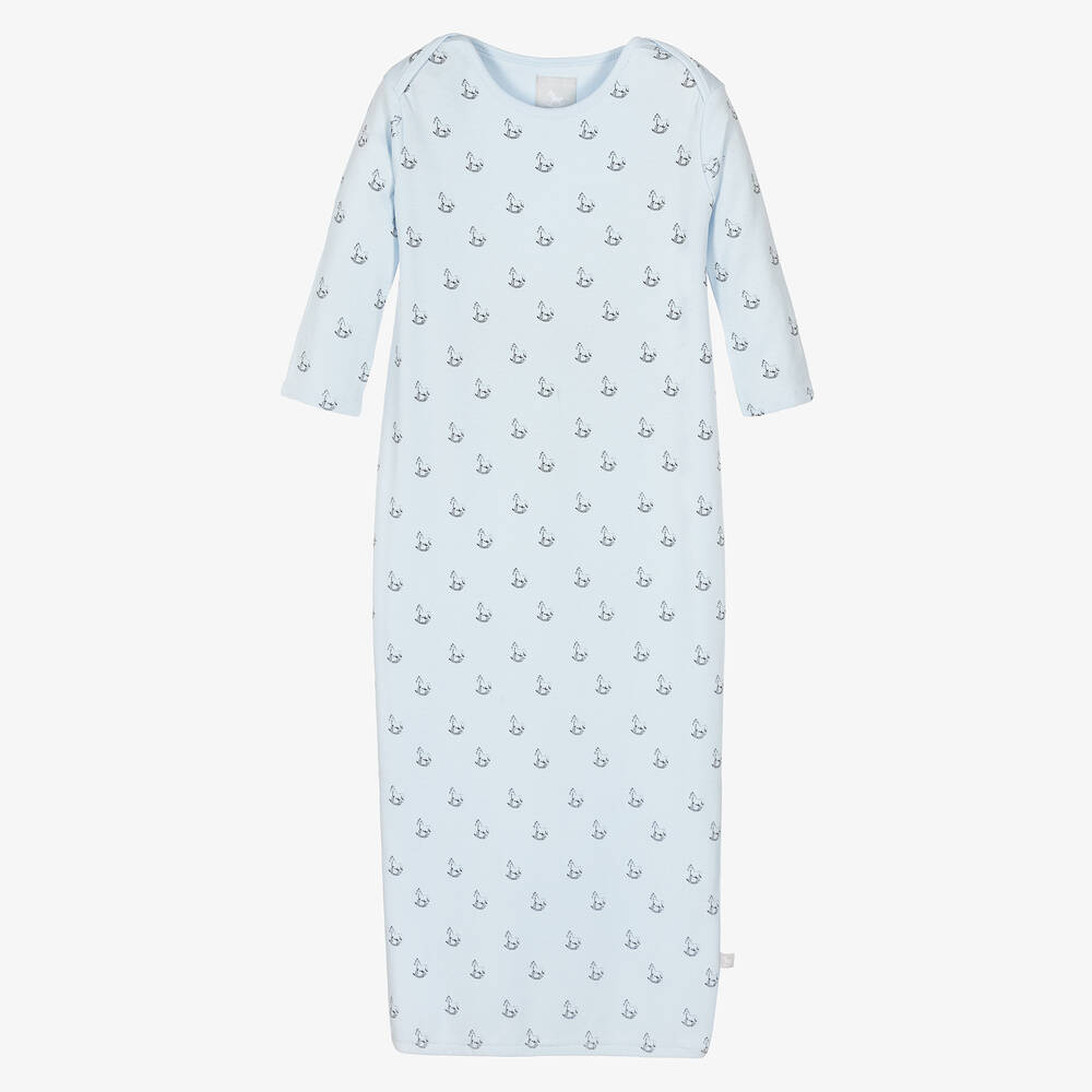 The Little Tailor - Blue Cotton Baby Night Gown | Childrensalon