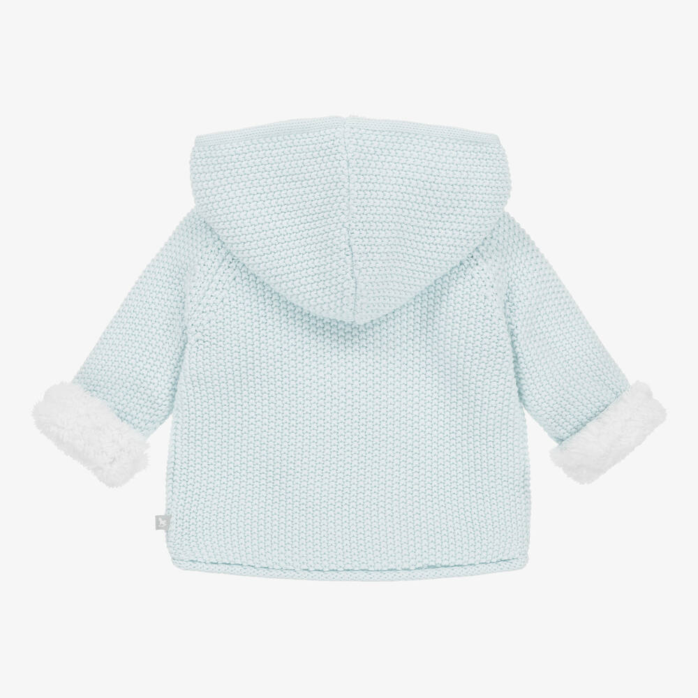 The Little Tailor-Голубое прогулочное вязаное пальто из хлопка для малышей | Childrensalon Outlet
