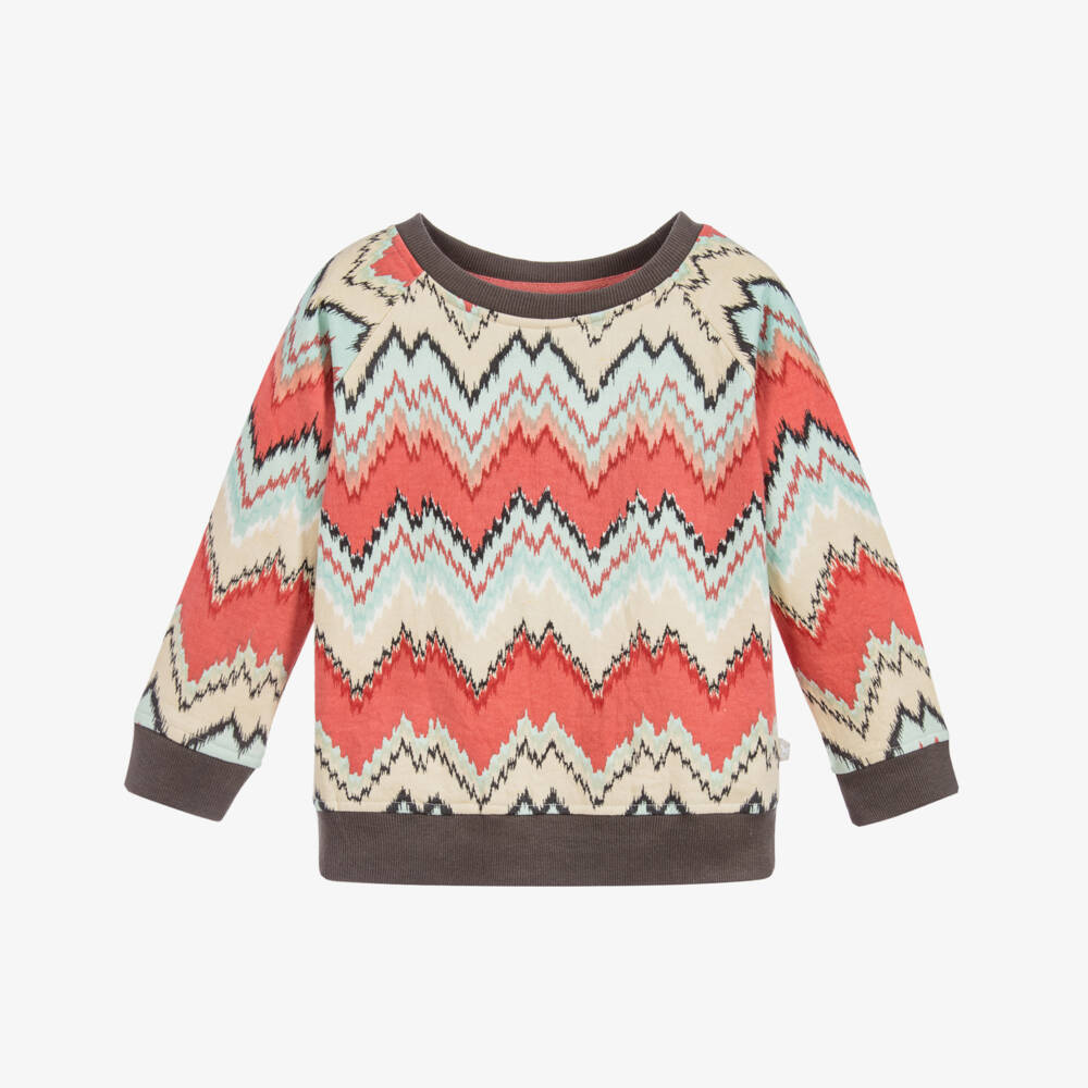 The Little Tailor-Coral Red Cotton Sweatshirt | Childrensalon Outlet