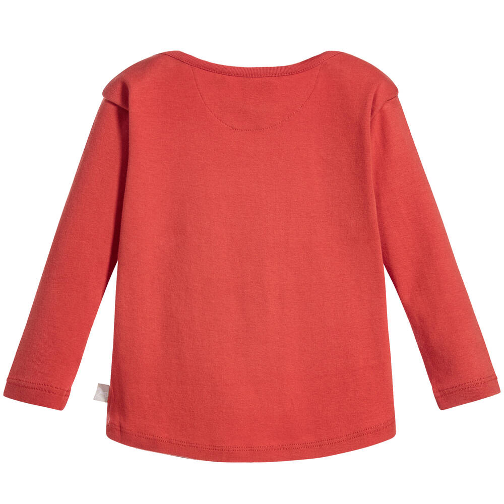 The Little Tailor-Coral Red Cotton T-Shirt | Childrensalon Outlet