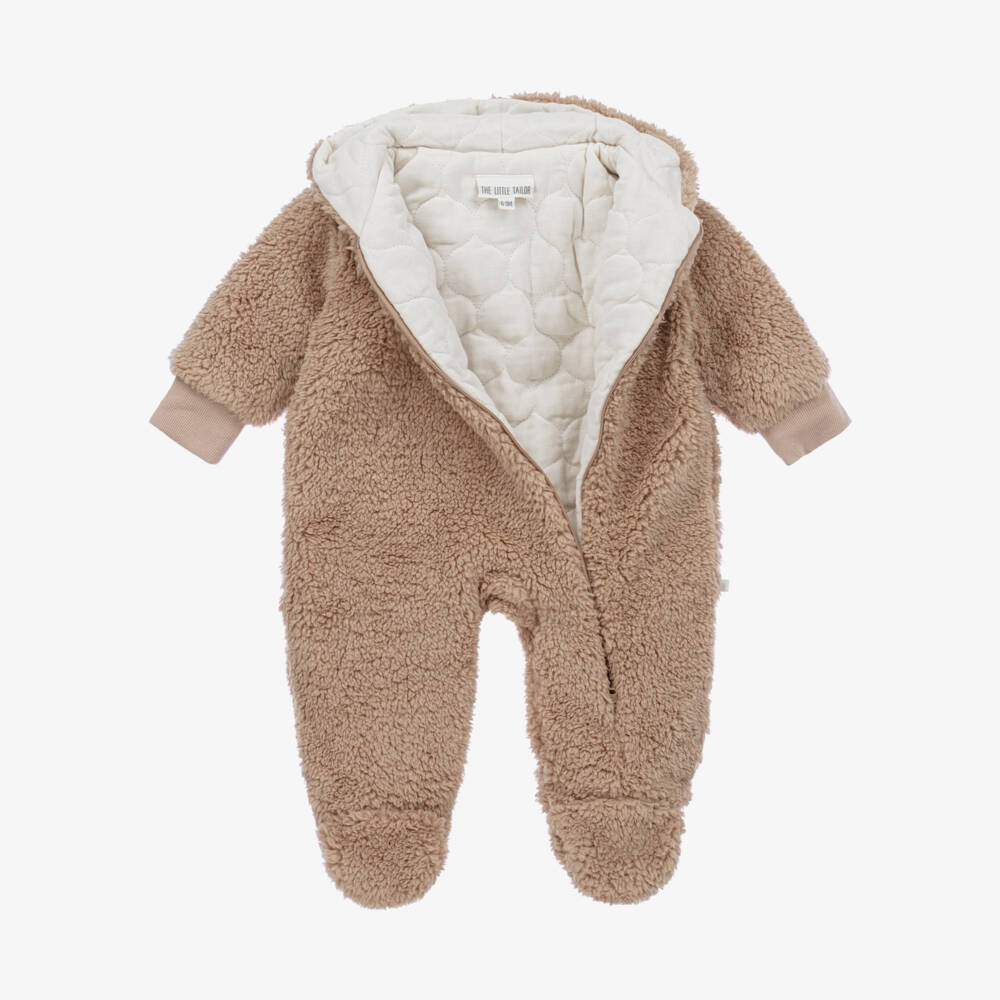 The Little Tailor-Girls Cream Sherpa Pramsuit | Childrensalon Outlet