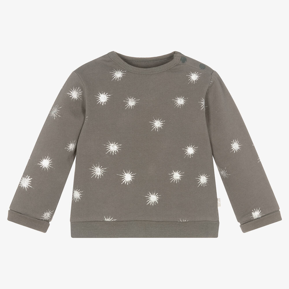 The Little Tailor - Girls Grey Cotton Sweatshirt | Childrensalon