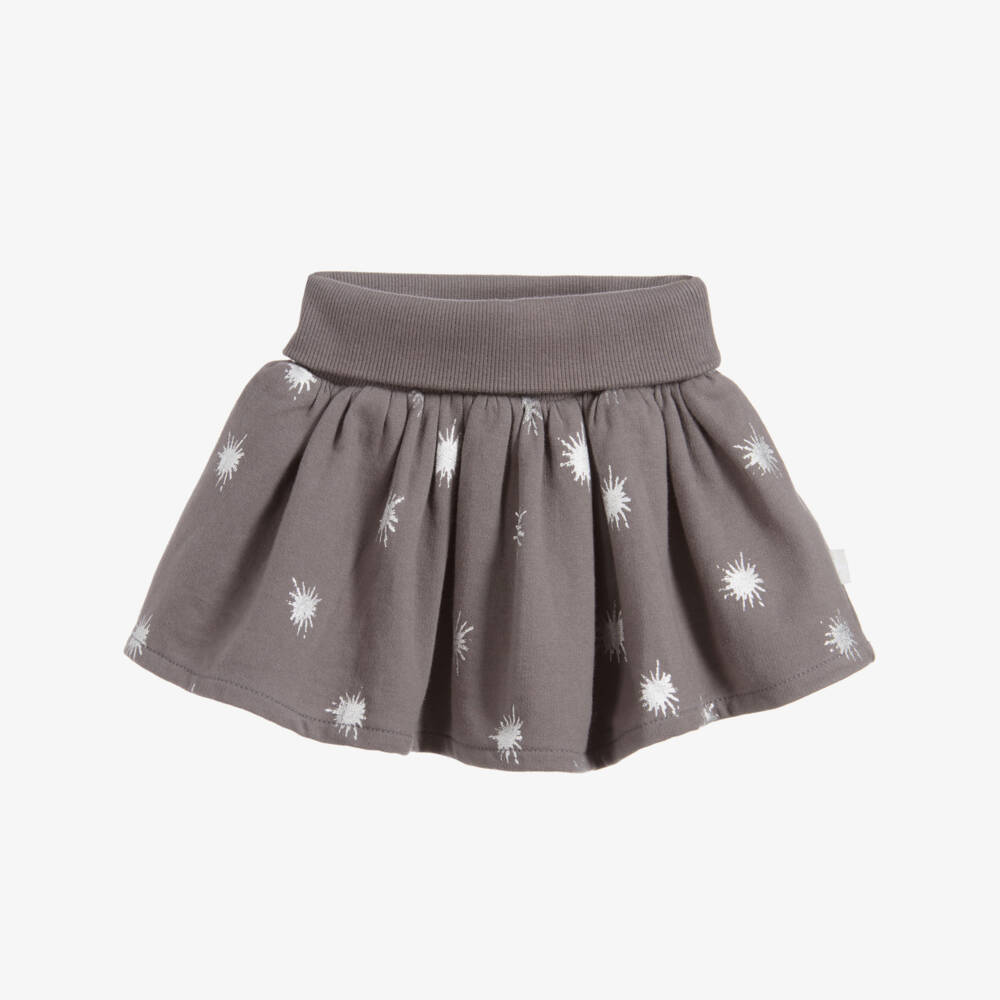 The Little Tailor-تنورة لون رمادي بطبعة نجوم للفتيات | Childrensalon Outlet