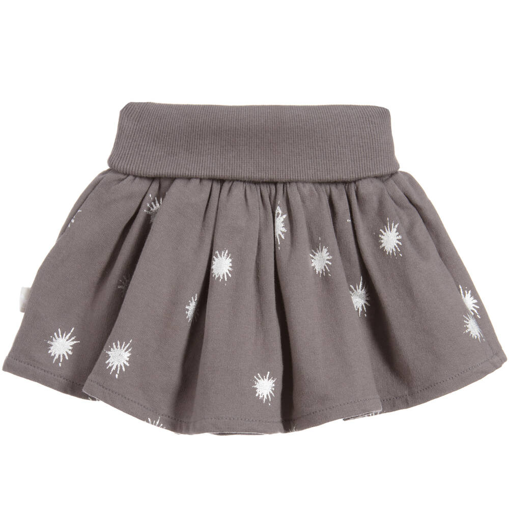 The Little Tailor-Girls Grey Star Print Skirt | Childrensalon Outlet