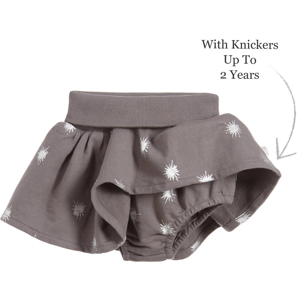 The Little Tailor-Girls Grey Star Print Skirt | Childrensalon Outlet