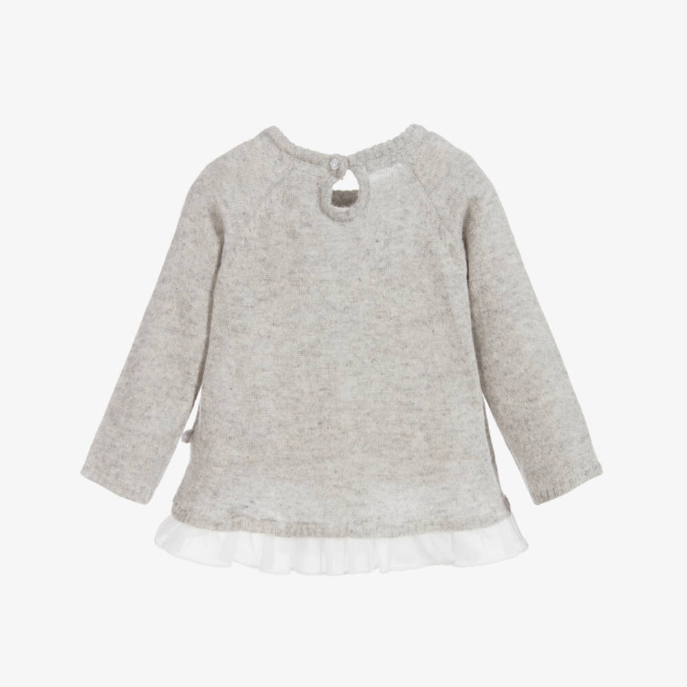 The Little Tailor-Girls Grey Wool Blend Sweater | Childrensalon Outlet