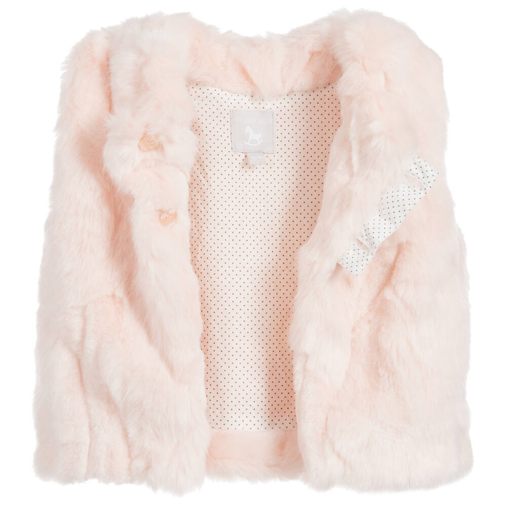 The Little Tailor-Girls Pink Fur Gilet | Childrensalon Outlet