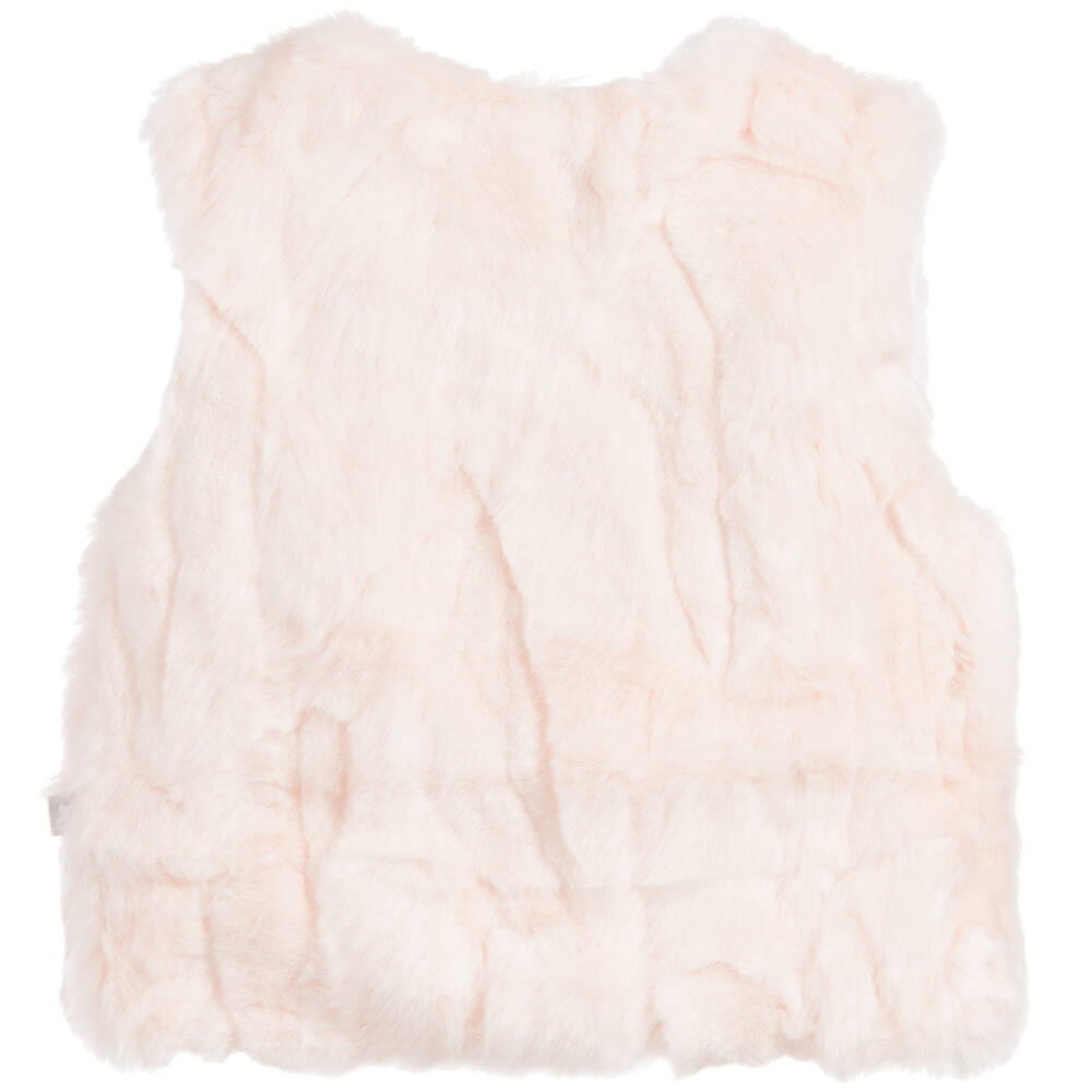 The Little Tailor-Girls Pink Fur Gilet | Childrensalon Outlet
