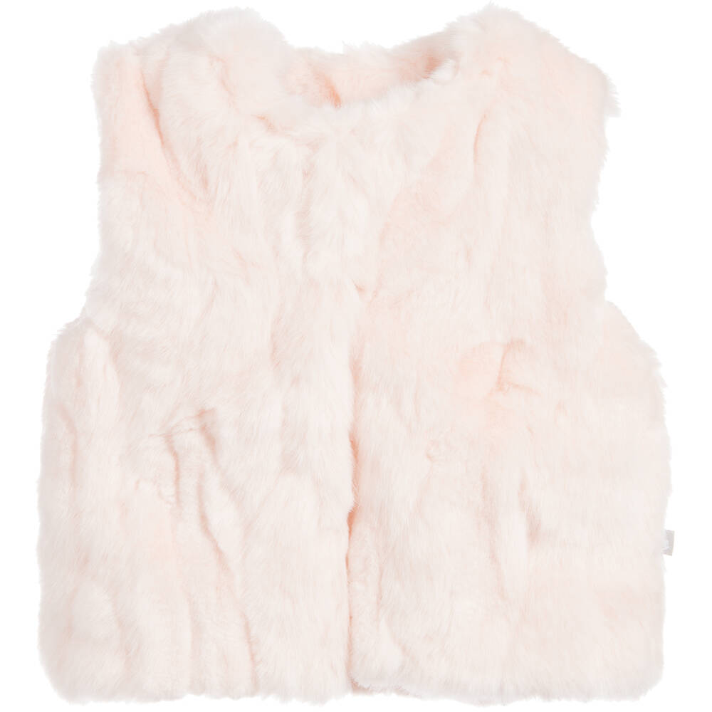 The Little Tailor-Girls Pink Fur Gilet | Childrensalon Outlet