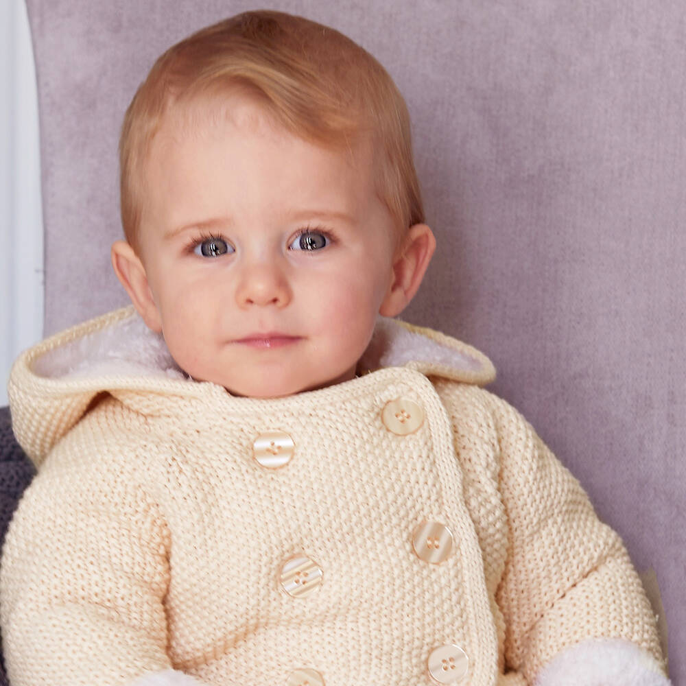 The Little Tailor-Розовое вязаное хлопковое пальто с капюшоном для девочек | Childrensalon Outlet