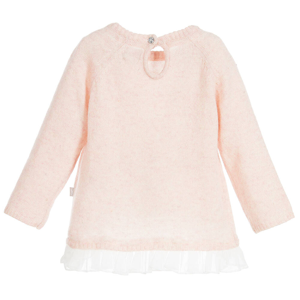 The Little Tailor-Girls Pink Wool Blend Sweater | Childrensalon Outlet