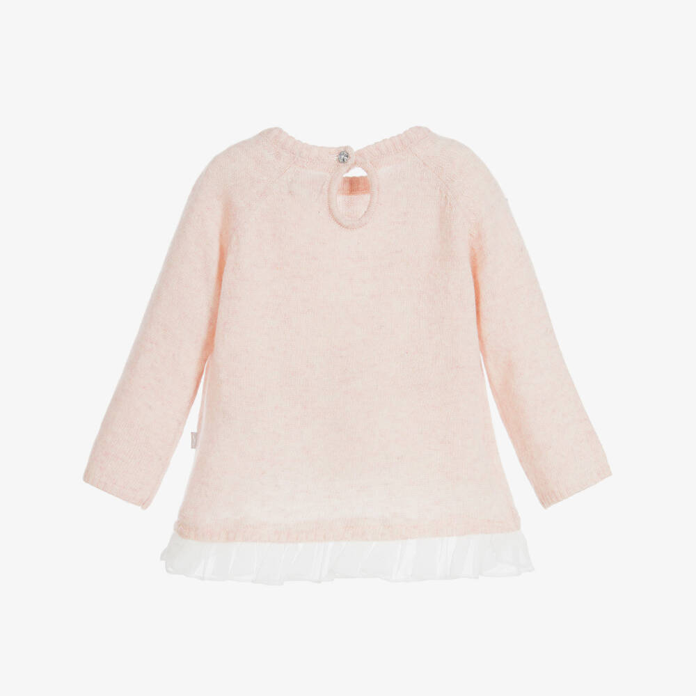 The Little Tailor-Girls Pink Wool Blend Sweater | Childrensalon Outlet