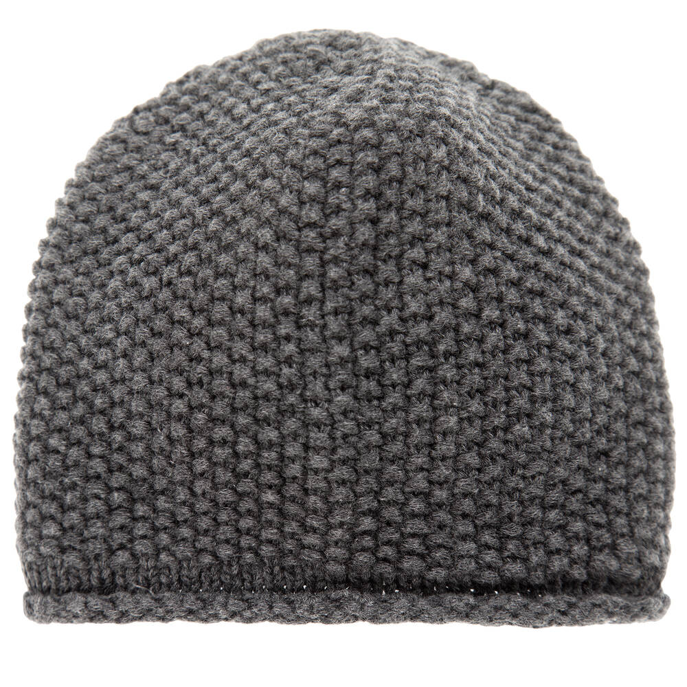 The Little Tailor - Grey Cotton Knit Baby Hat | Childrensalon