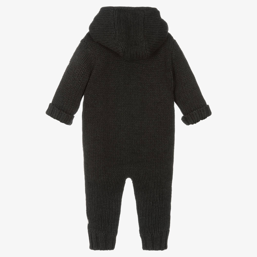 The Little Tailor-Grey Cotton Knitted Pramsuit | Childrensalon Outlet