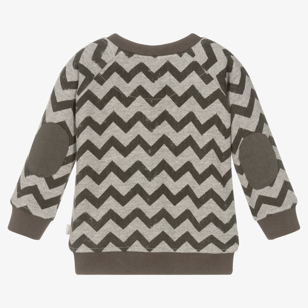 The Little Tailor-Grey Cotton Zigzag Sweatshirt | Childrensalon Outlet