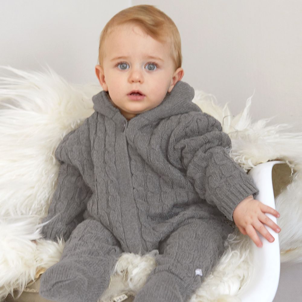 Knitted baby sales pram suit