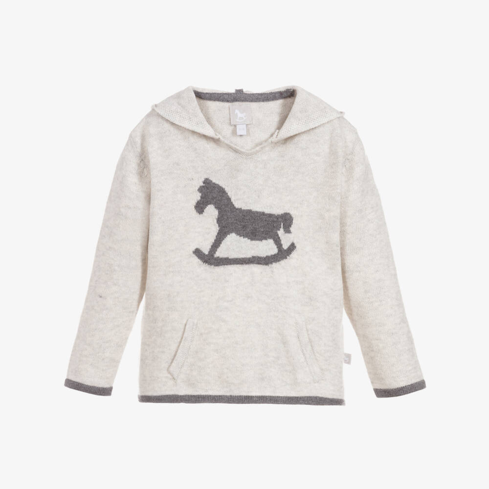 The Little Tailor-كنزة قطن وكشمير لون رمادي للأطفال | Childrensalon Outlet