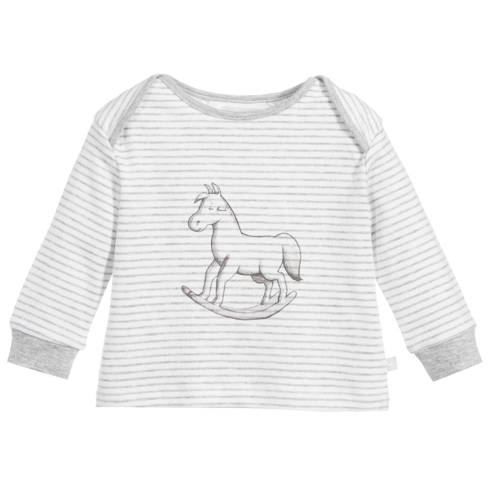 The Little Tailor - Haut rayé gris en coton Bébé | Childrensalon