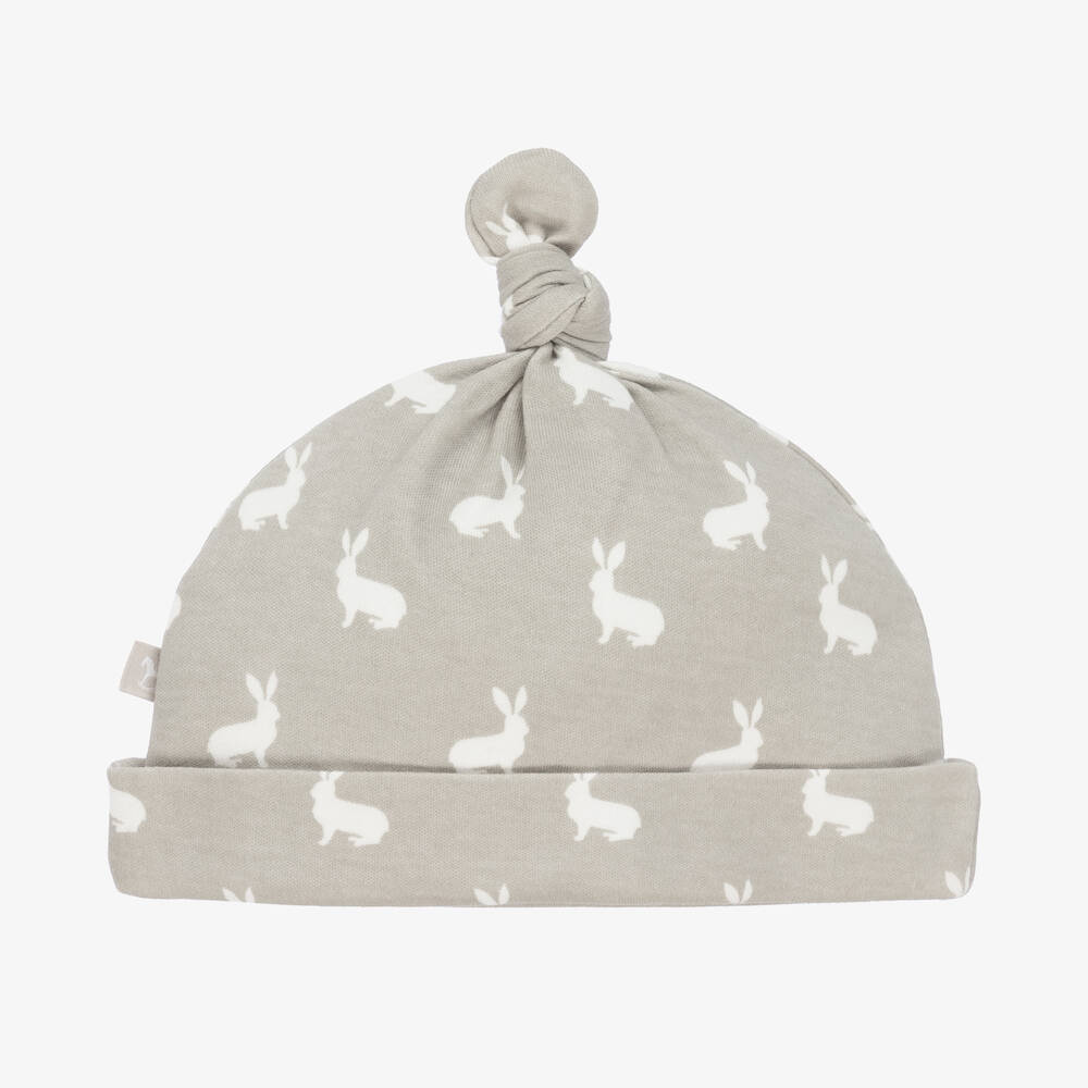 The Little Tailor-Grey & White Cotton Baby Hat | Childrensalon Outlet