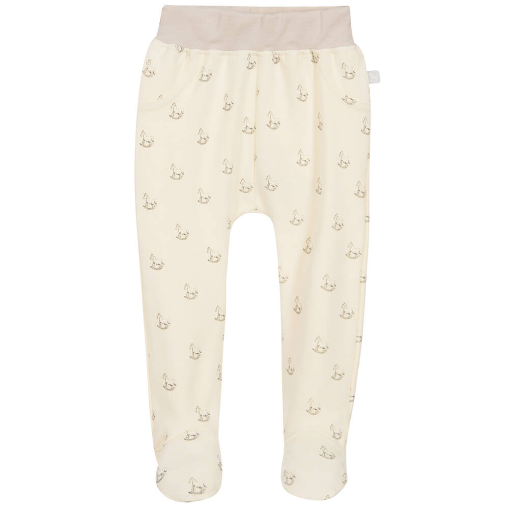 The Little Tailor - Ivory Cotton Baby Leggings | Childrensalon