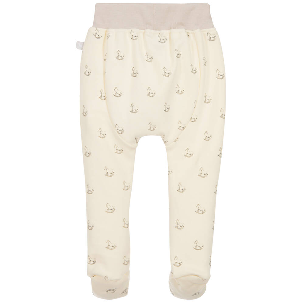 The Little Tailor-Ivory Cotton Baby Leggings | Childrensalon Outlet