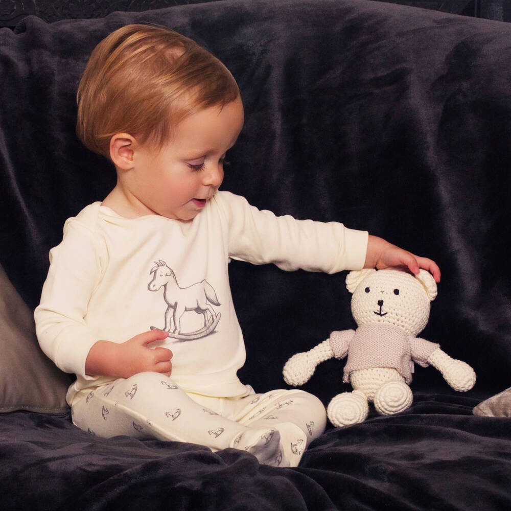 The Little Tailor-Ivory Cotton Baby Leggings | Childrensalon Outlet
