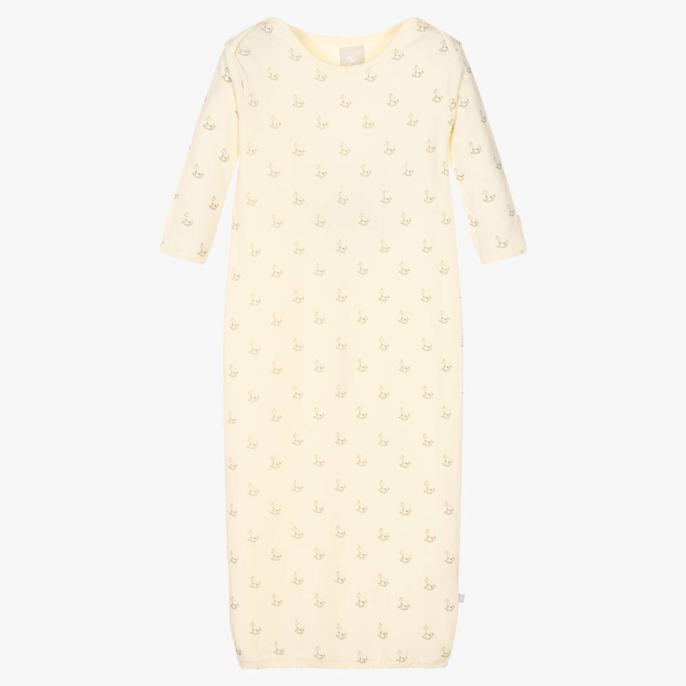 The Little Tailor - Ivory Cotton Baby Night Gown | Childrensalon