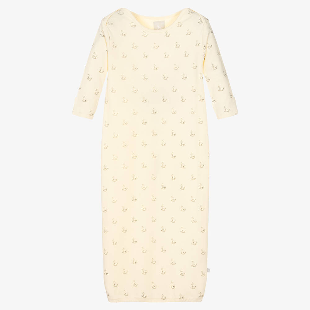 The Little Tailor-Ivory Cotton Baby Night Gown | Childrensalon Outlet