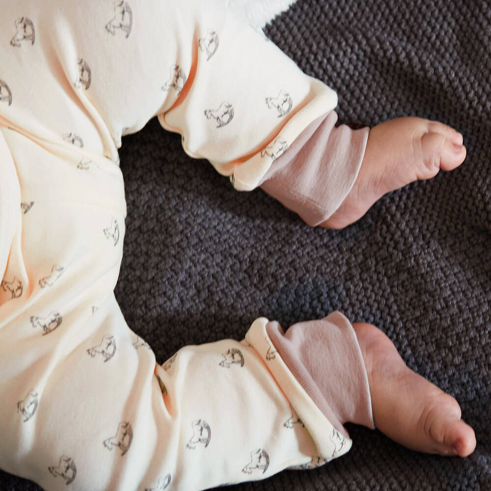 The Little Tailor-Ivory Jersey Rocking Horse Baby Trousers | Childrensalon Outlet