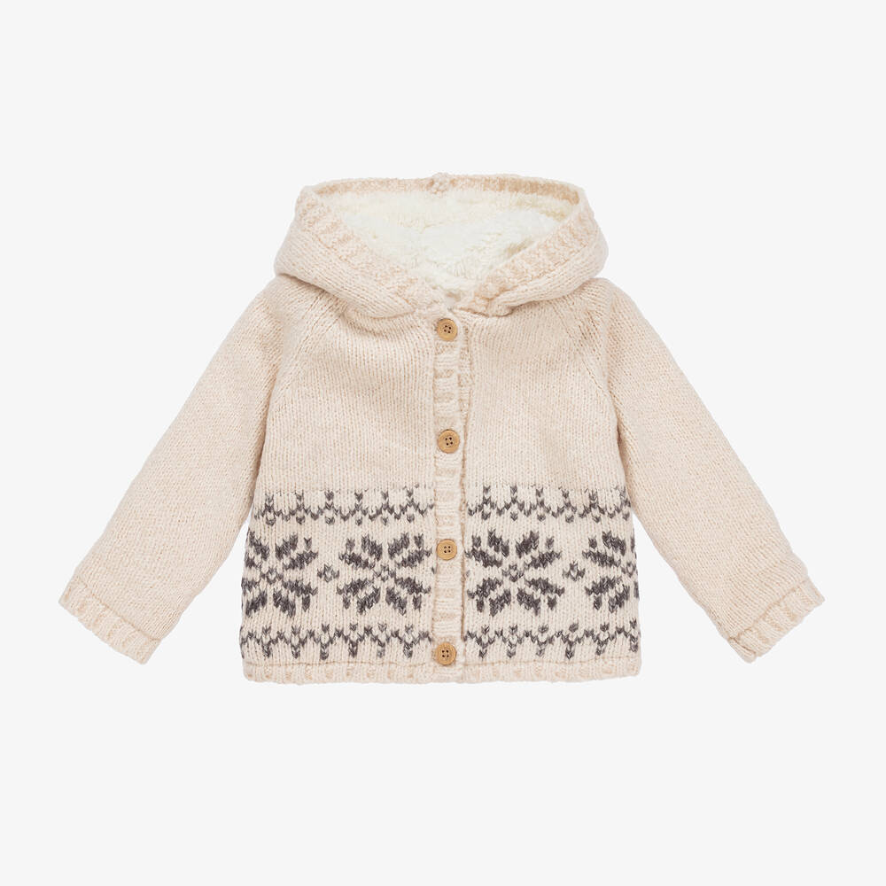 The Little Tailor-كنزة مزيج قطن محبوك لون عاجي للأطفال | Childrensalon Outlet