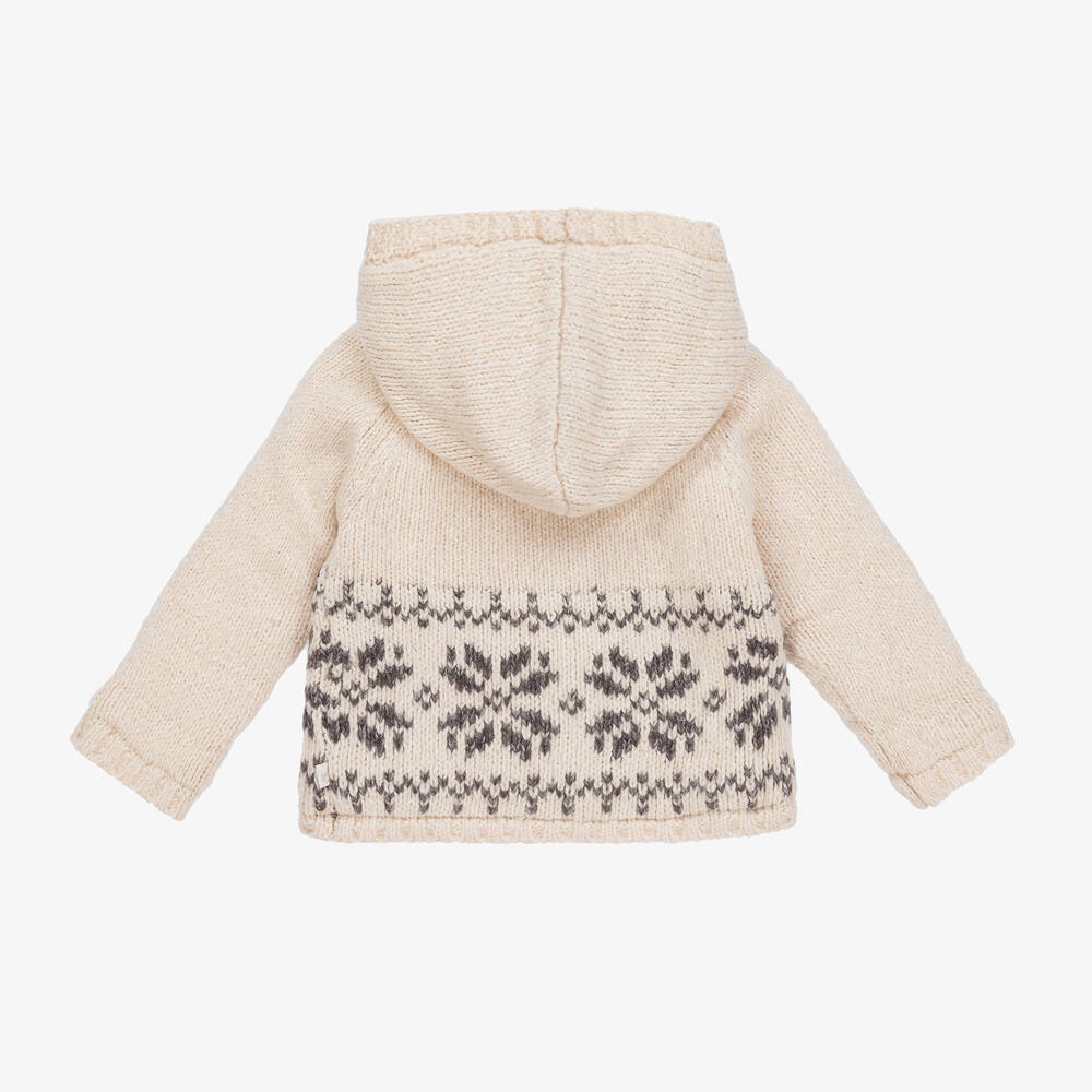 The Little Tailor-كنزة مزيج قطن محبوك لون عاجي للأطفال | Childrensalon Outlet