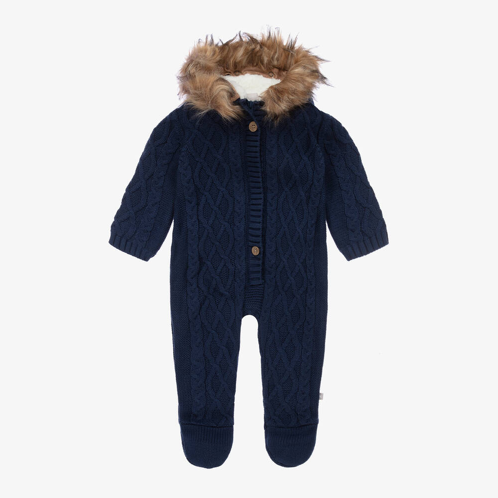 The Little Tailor - Pyjama bleu marine en maille | Childrensalon