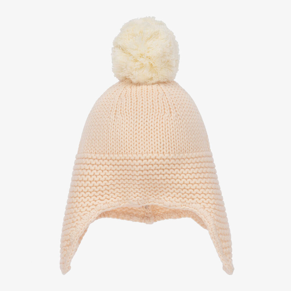 The Little Tailor-Pink Cotton Knit Bobble Hat | Childrensalon Outlet