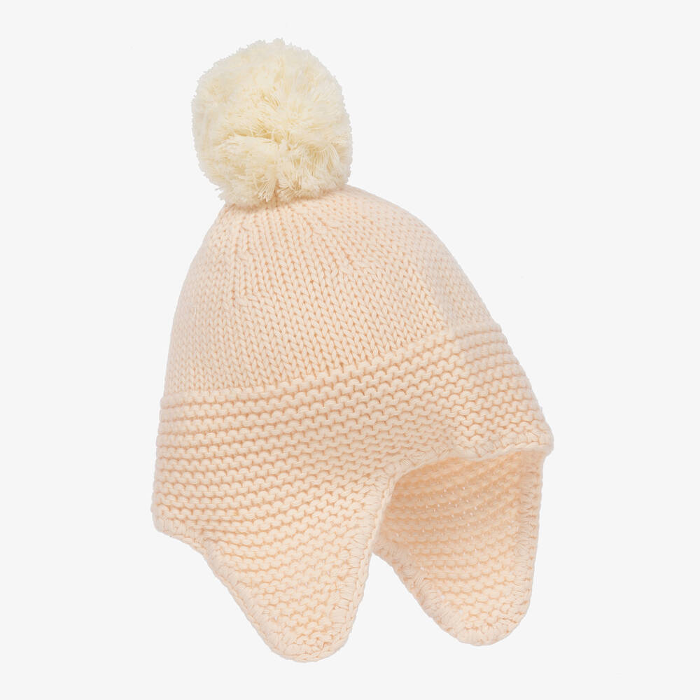 The Little Tailor-قبعة قطن محبوك لون زهري للمولودات | Childrensalon Outlet
