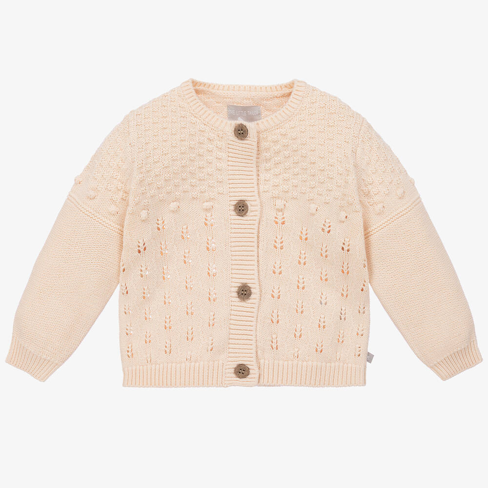 The Little Tailor-Pink Knitted Baby Cardigan | Childrensalon Outlet