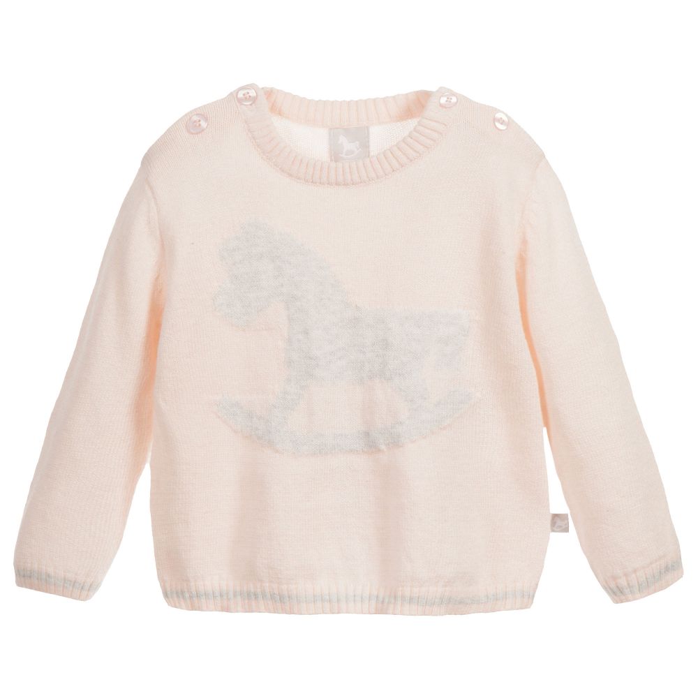 The Little Tailor - Pink Knitted Baby Sweater | Childrensalon