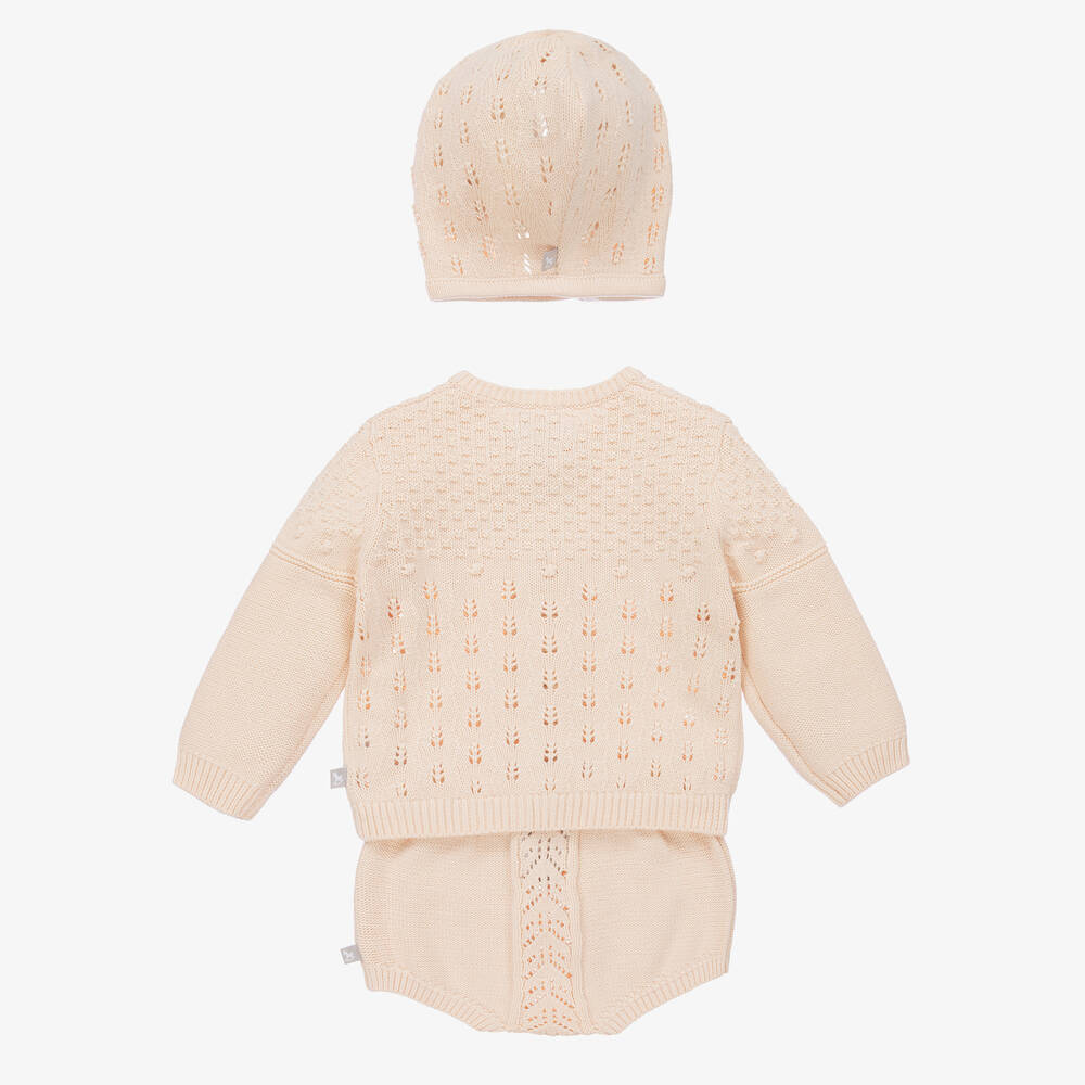 The Little Tailor-Pink Knitted Shorts Set | Childrensalon Outlet