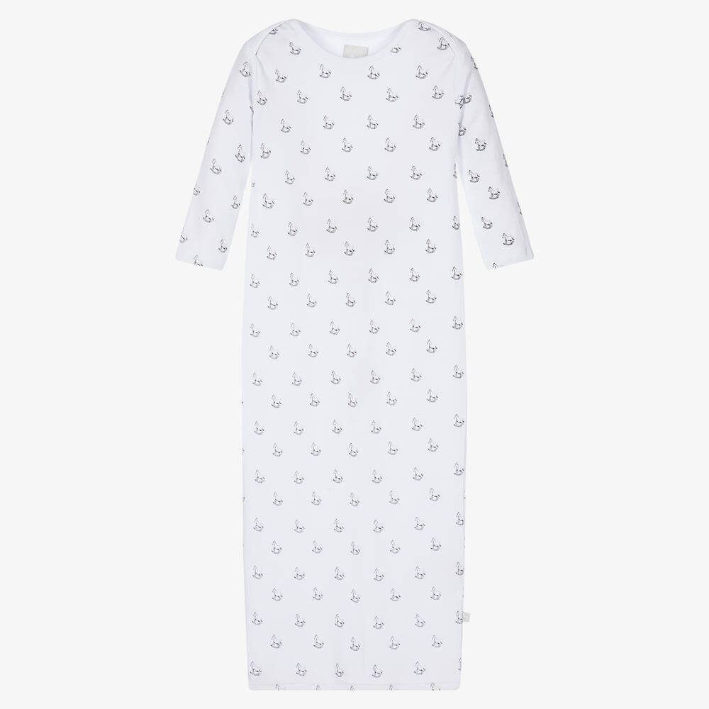 The Little Tailor - White Cotton Baby Night Gown | Childrensalon