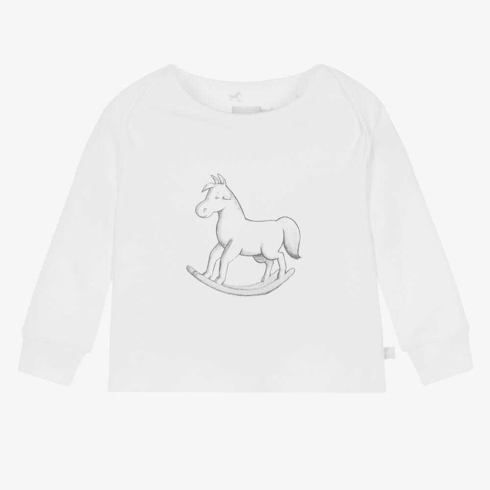 The Little Tailor - Haut blanc en jersey de coton  | Childrensalon