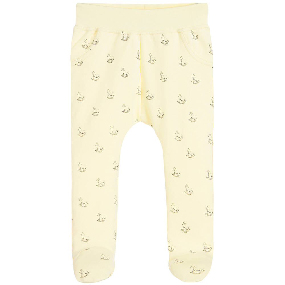 The Little Tailor - Yellow Cotton Baby Leggings | Childrensalon