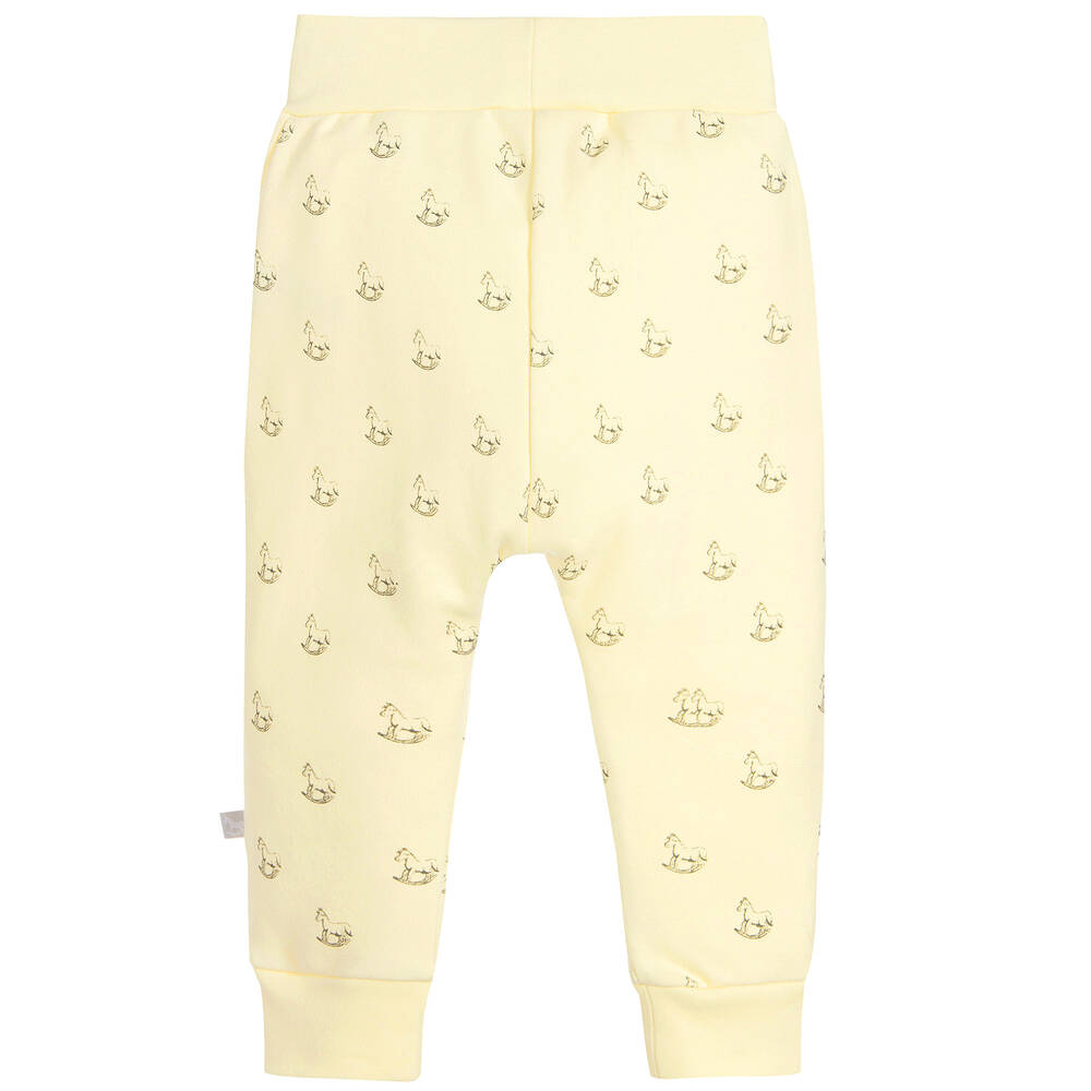 The Little Tailor-Yellow Jersey Rocking Horse Baby Trousers | Childrensalon Outlet