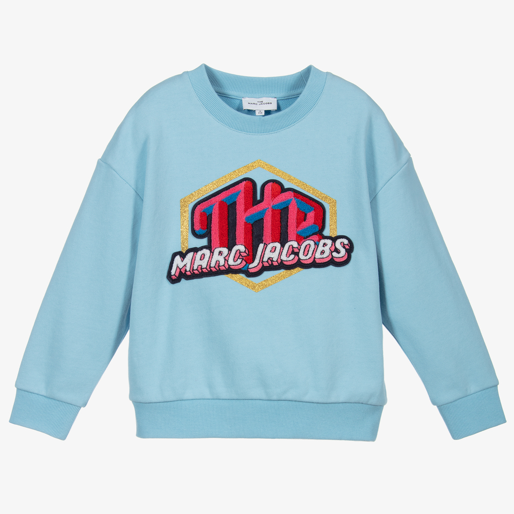 MARC JACOBS - Girls Blue Cotton Sweatshirt  | Childrensalon