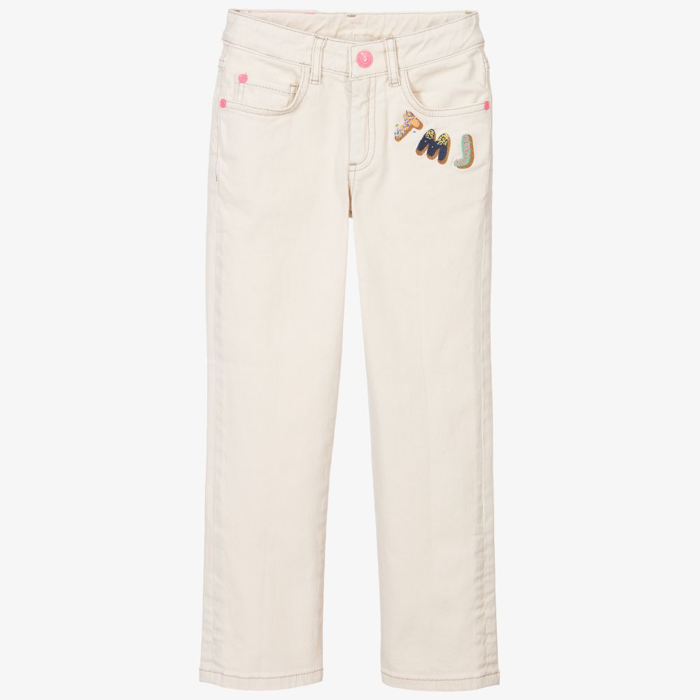 MARC JACOBS - Girls Ivory Denim Jeans  | Childrensalon