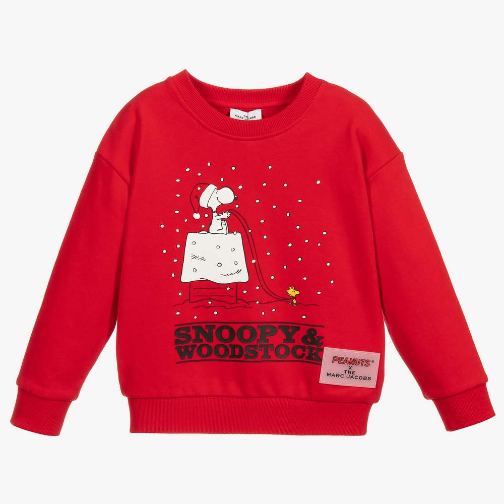 MARC JACOBS - Sweat-shirt rouge en coton Snoopy | Childrensalon