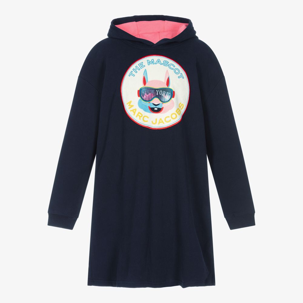 MARC JACOBS - Robe sweat à capuche bleu marine pour Ado | Childrensalon