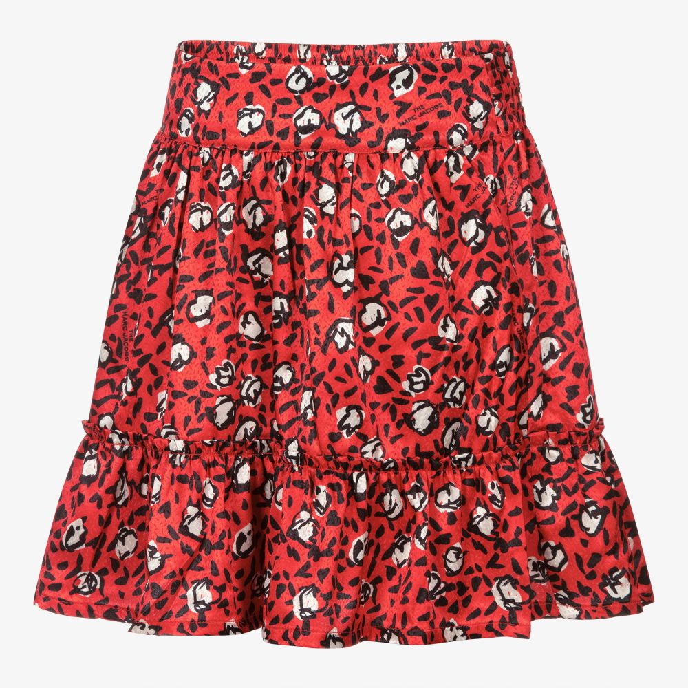 MARC JACOBS - Красная атласная юбка в цветочек для подростков | Childrensalon
