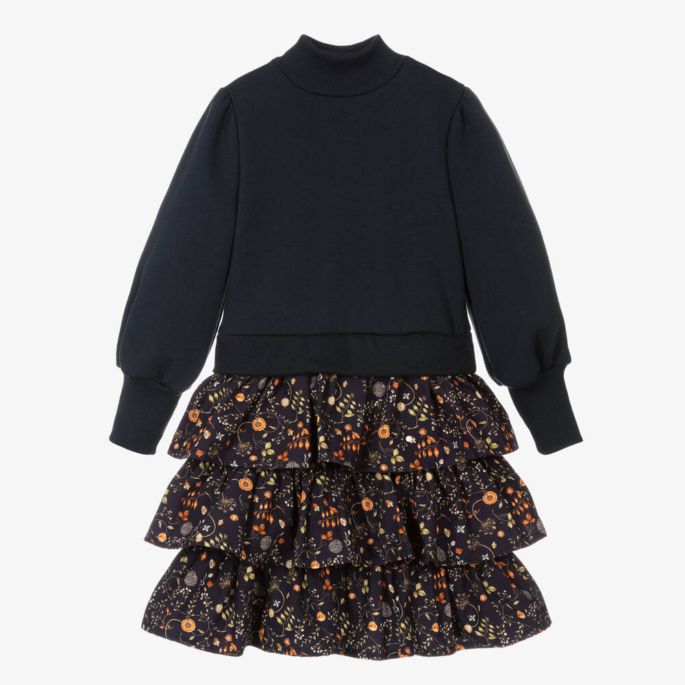 The Middle Daughter-Girls Blue Botanical Dress | Childrensalon Outlet