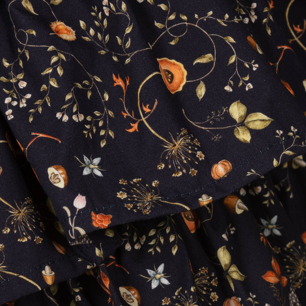 The Middle Daughter-Синее хлопковое платье в цветочек | Childrensalon Outlet