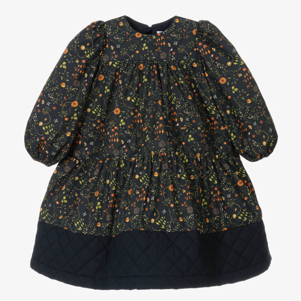 The Middle Daughter - Blaues Kleid mit botanischem Print | Childrensalon