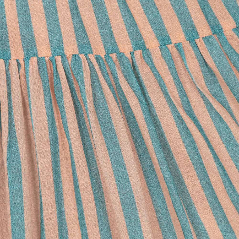The Middle Daughter-Girls Blue & Pink Striped Cotton Dress | Childrensalon Outlet